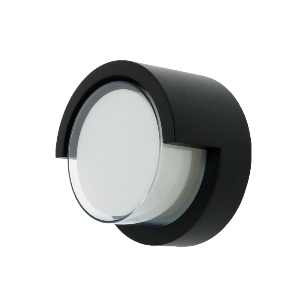 Aplique para pared redonda negro 6W 6500k EVLITE