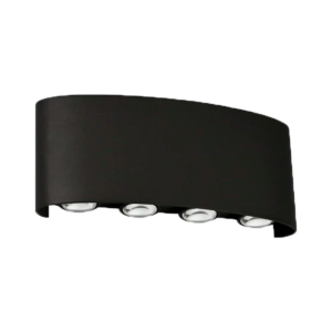 Aplique pared negro oval 4 foco led 8w l/cl