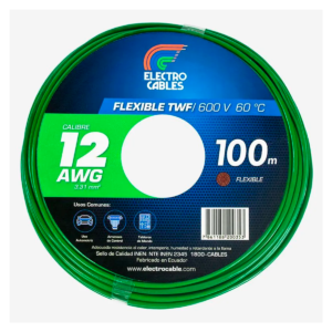 MTS Cable #12 flexible THHN verde ELECTROCABLE