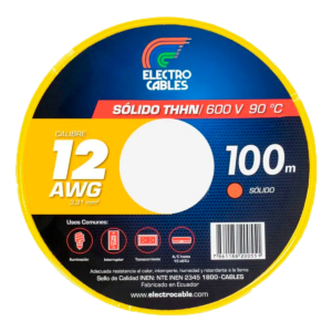 MTS Cable #12 solido THHN amarillo ELECTROCABLE