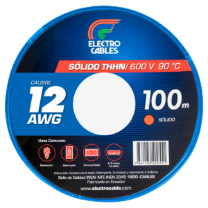 MTS Cable #12 solido THHN azul ELECTROCABLES