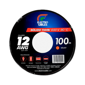 MTS Cable #12 solido THHN negro ELECTROCABLE