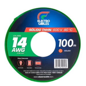 MTS Cable #14 solido THHN verde ELECTROCABLE