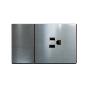 Interruptor+toma 16A silver XILED