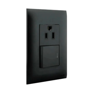 Mixto toma+interruptor veto vive negro