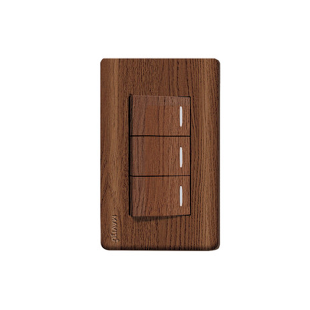 Conmutador triple maderado AQUA MAVIJU