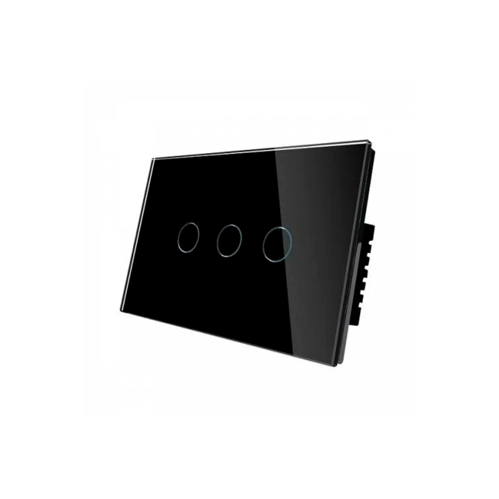 Interruptor triple wifi inteligente negro MERCURY