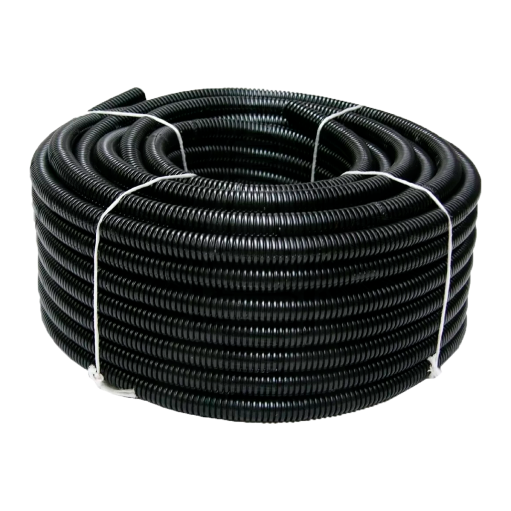 MTS Manguera de luz anillada 1" NEGRA