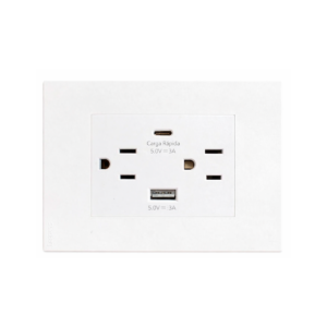 Toma + usb + C BLANCO LUXURY